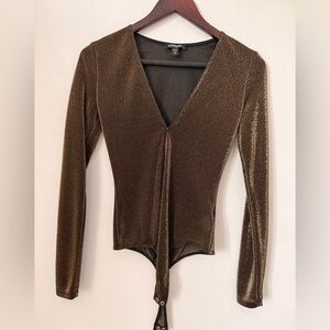 ✨ Bronze Shimmer Bodysuit by Express (Size X-Small) ✨